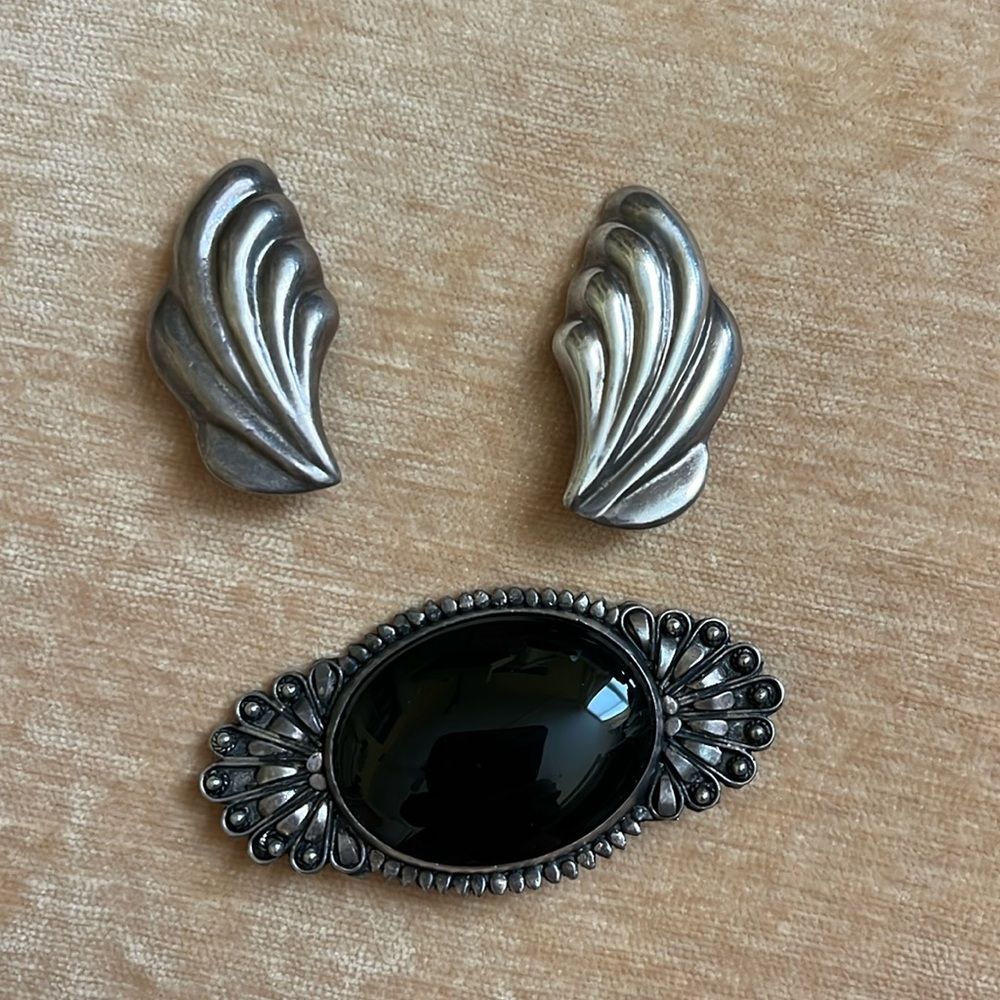Sterling silver clip on earrings set